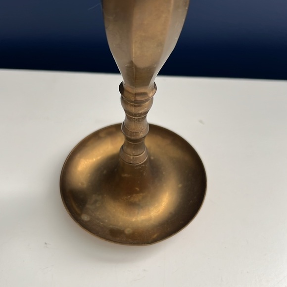 Solid Brass Vintage Candle Holder - Made in USA - Picture 3 of 5